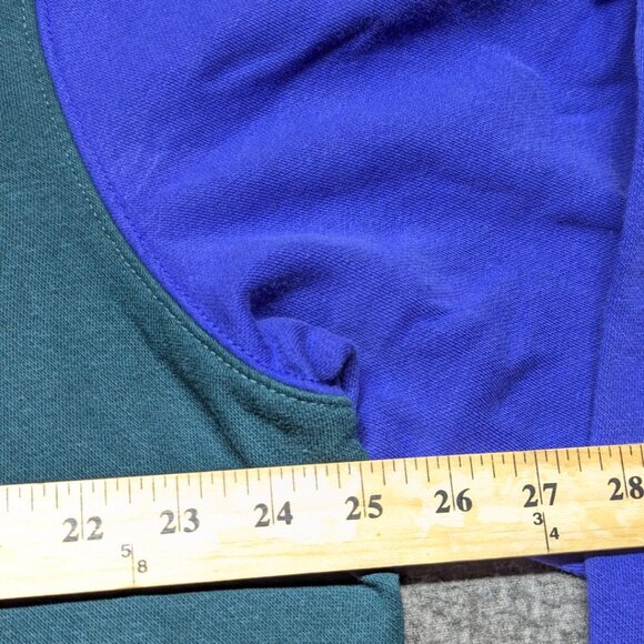 The North Face Men’s XXL Colorblock Hoodie Blue Green Yellow Pullover Sweatshirt - Picture 5 of 8